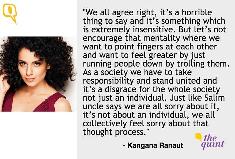 The normally outspoken Kangana Ranaut chose to go diplomatic on the Salman Khan controversy