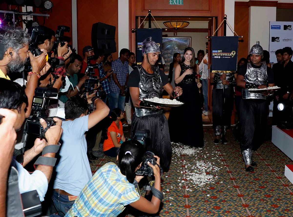 Sunny Leone making an entrance at the <i>Splitvilla </i>launch. (Photo: Yogen Shah)