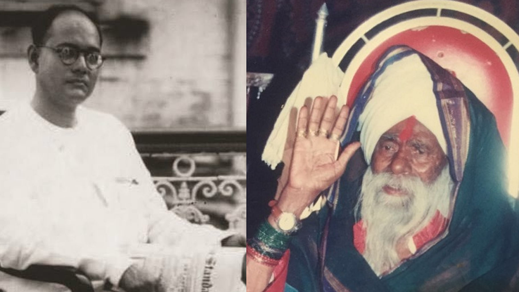 Subhas Chandra Bose(left) and Laldhari Baba (right). (Photo Courtesy: <i>The Newsminute</i>)