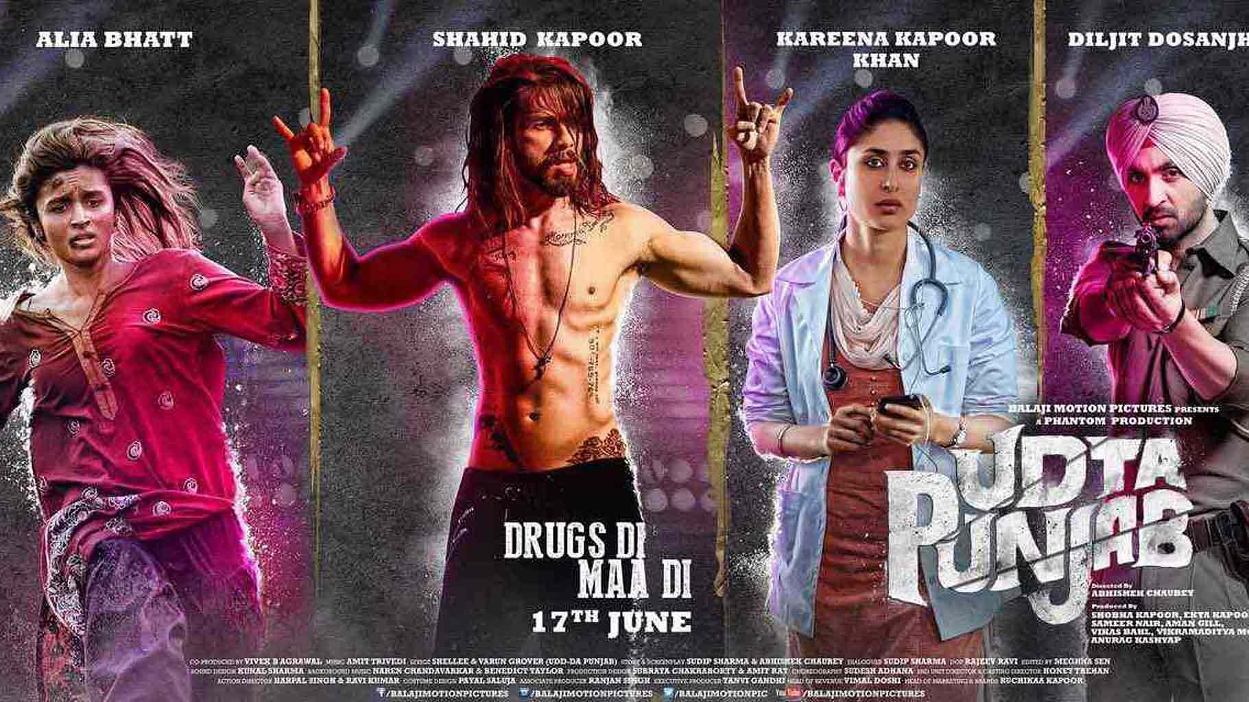 Poster of Udta Punjab. (Photo courtesy: Facebook/<a href="https://www.facebook.com/Balajimotionpictures/photos/pb.665463160186144.-2207520000.1465309118./1062539223811867/?type=3&amp;theater">Balaji Motion Pictures</a>)