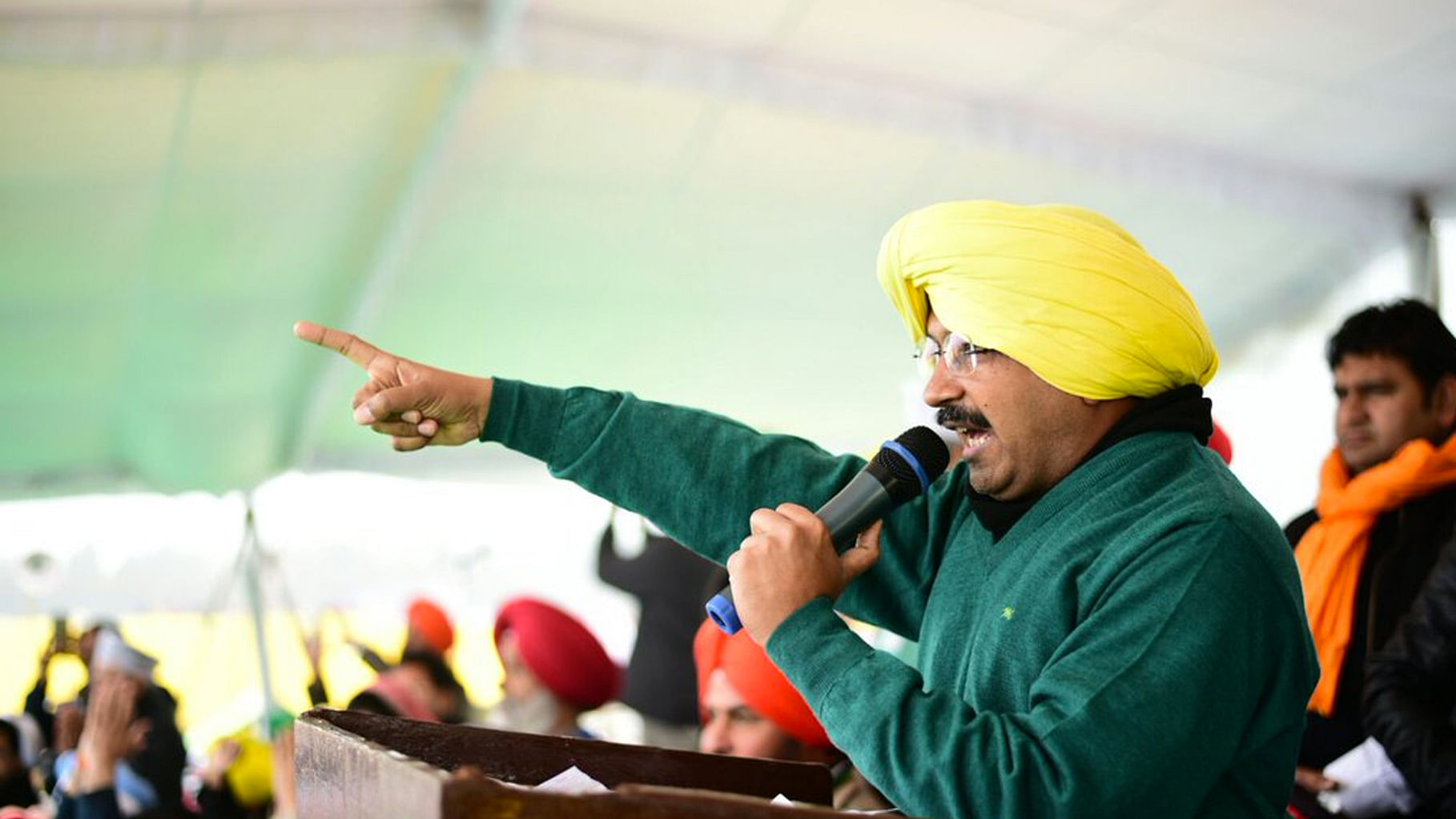 Arvind Kejriwal addressing a rally in Punjab. (Photo Courtesy: Twitter/<a href="https://twitter.com/AamAadmiParty">@AamAadmiParty)</a>