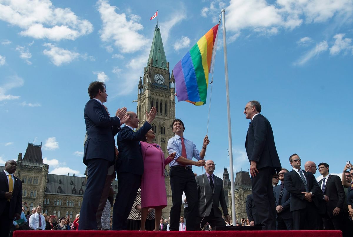 The Canadian Prime Minister  created history by raising the Pride flag for the first time at Parliament Hill.