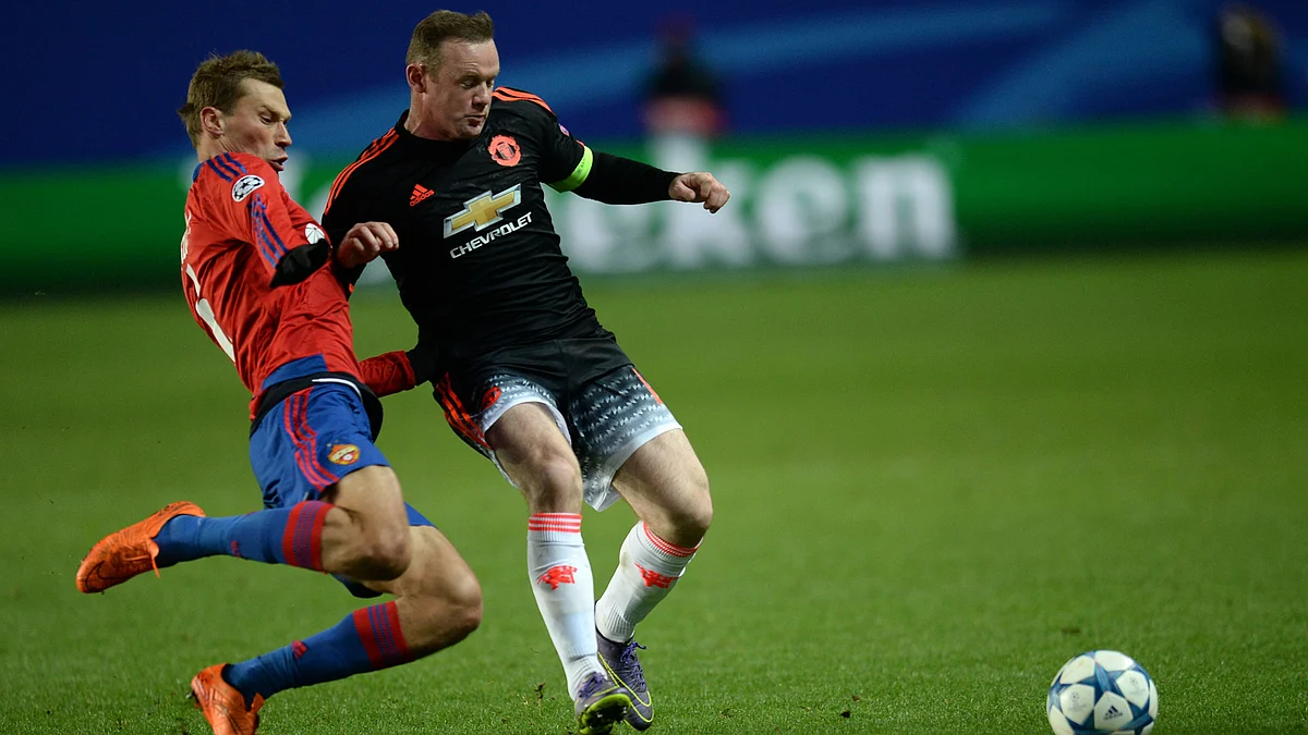 Manchester United vies with CSKA Moscow during their Group B UEFA Champions league match. (Photo: IANS)