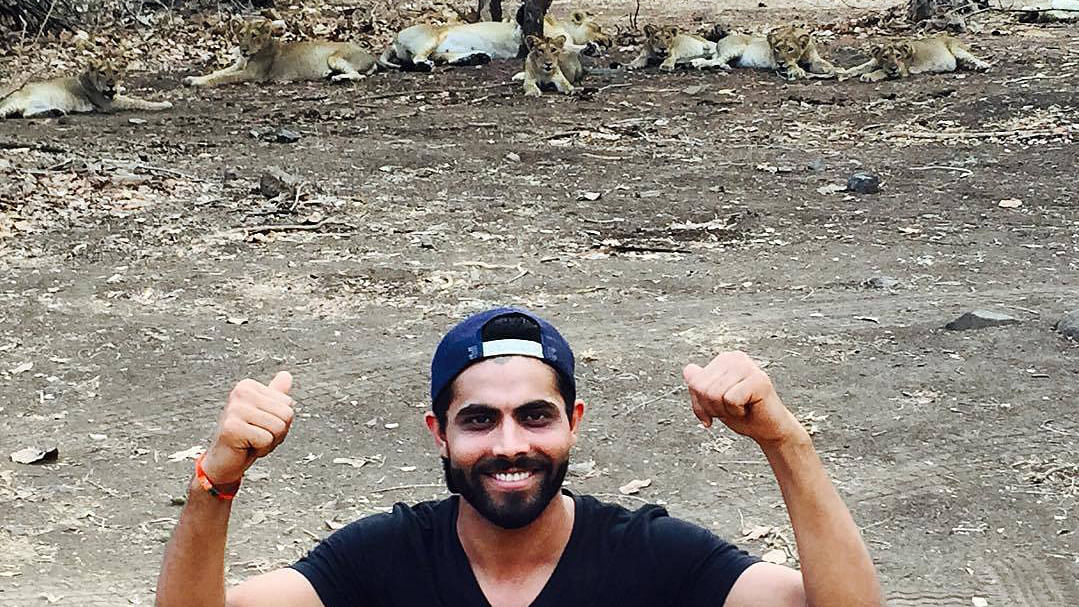 

Ravindra Jadeja posted this picture on Facebook with the caption – “Family photo... having good time in sasan(gir)“. (Photo: <a href="https://www.facebook.com/ImRavindraJadeja/photos/a.198082163713034.1073741828.197378997116684/550957051758875/?type=3&amp;theater">Facebook</a>) 