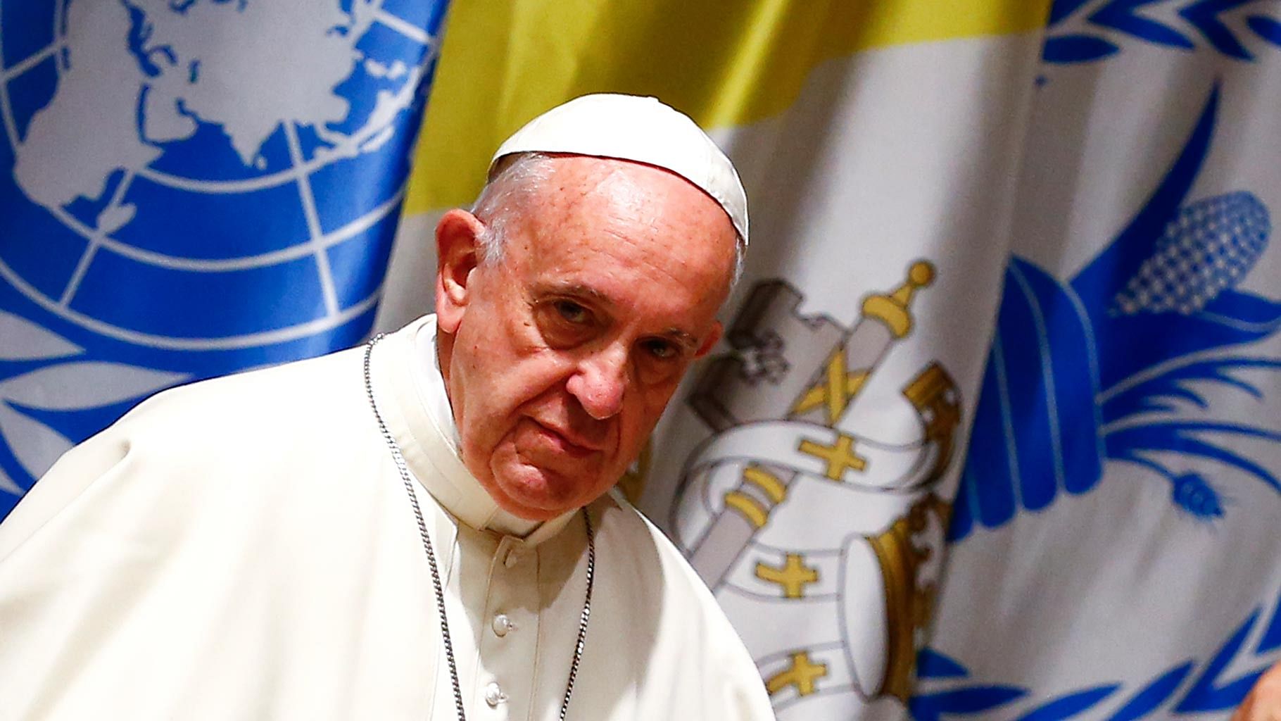 Pope Francis arrives at a visit to the United Nations World Food Program headquarters in Rome. Image used for representation.