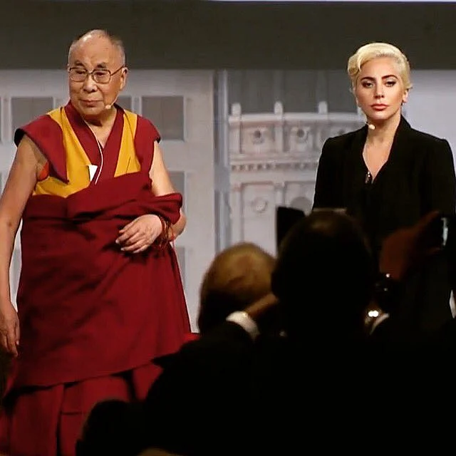 Lady Gaga with the Dalai Lama (Photo: Twitter)