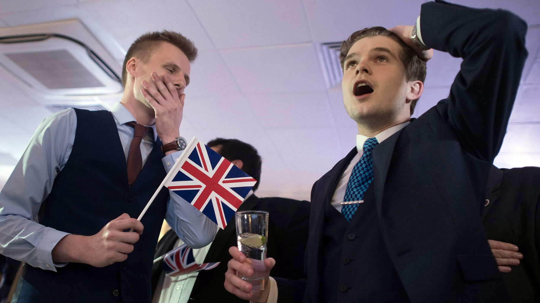 

Supporters of leaving the EU celebrate at a party hosted by Leave.EU in central London as they watch results come in   after  EU referendum,  June 24, 2016. (Photo: AP)
