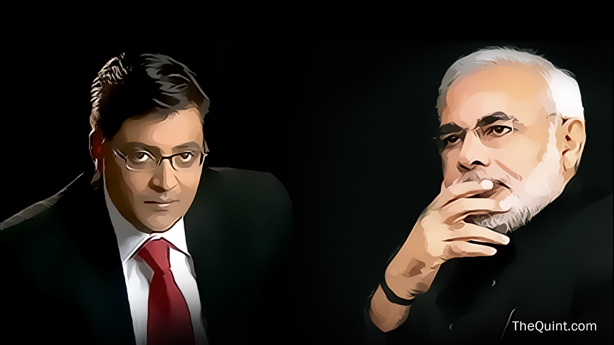 ‘Frankly Speaking’, Arnab Goswami didn’t ask anything important to Narendra Modi. (Photo: The Quint) 