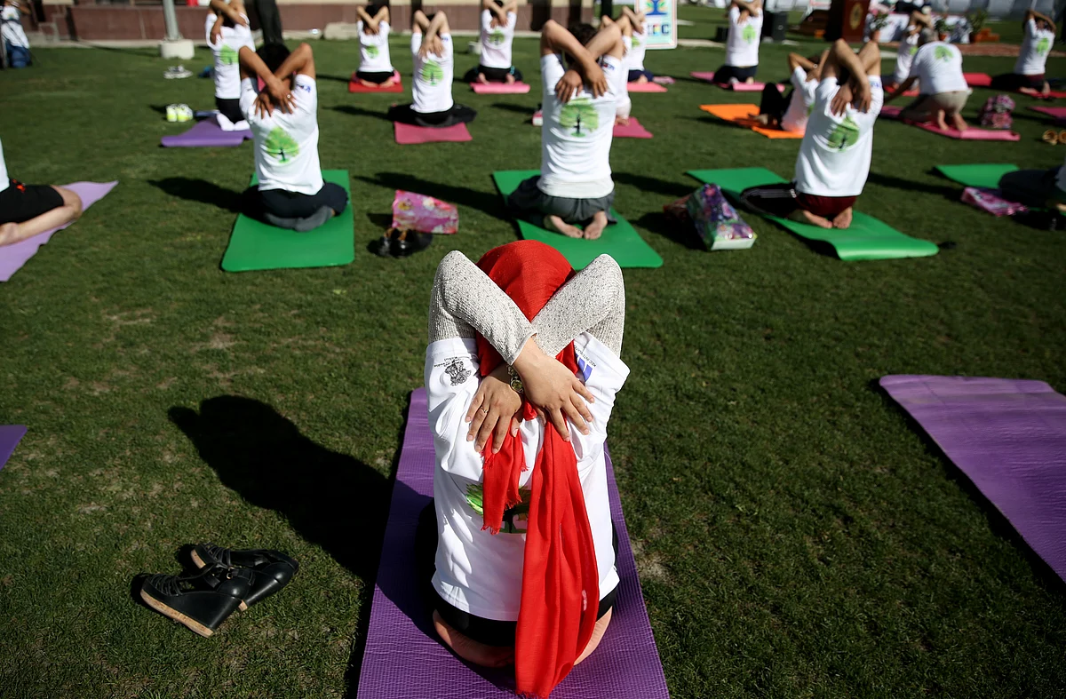 Yoga day celebrations in Afghanistan. (Photo Courtesy: Twitter/<a href="https://twitter.com/IndianDiplomacy">Indian Diplomacy</a>)