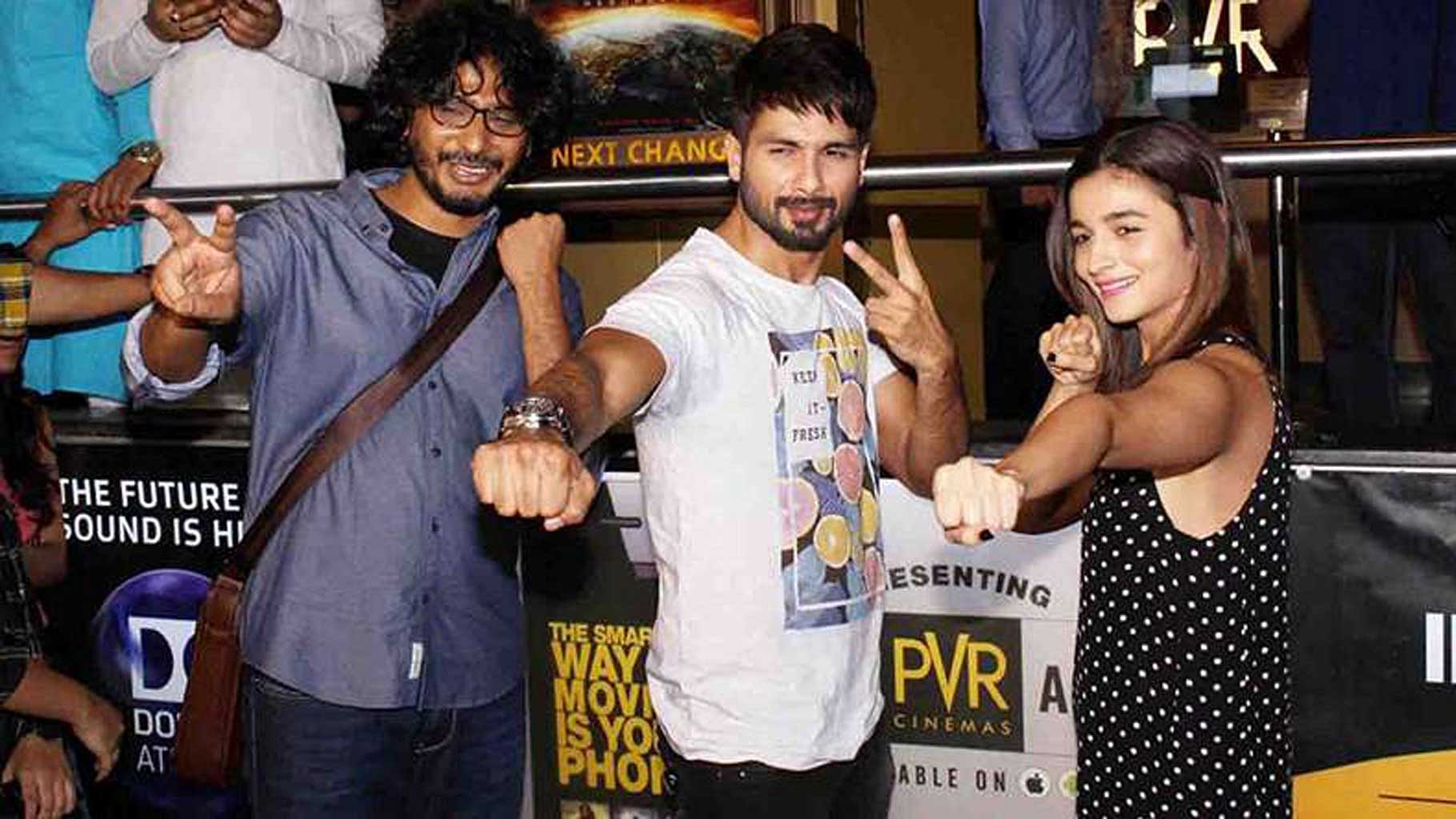 <i>Udta Punjab</i> director Abhishek Chaubey poses with Shahid Kapoor and Alia Bhatt at a promotional event for the film (Photo: Yogen Shah)