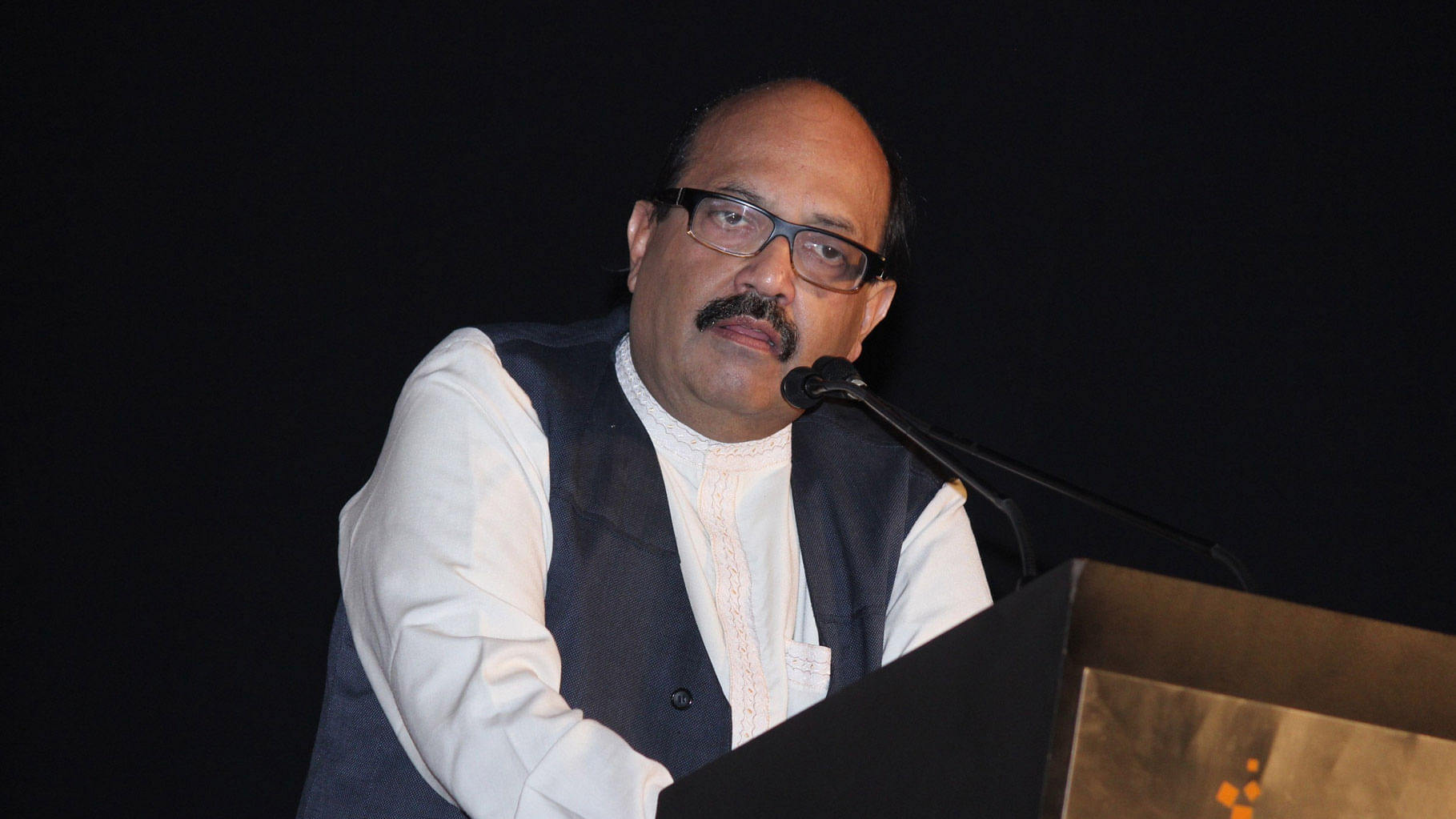 Raja Sabha MP of Samajwadi Party, Amar Singh at the trailer launch of Telugu film in Chennai on 27 June 2015. (Photo: IANS)