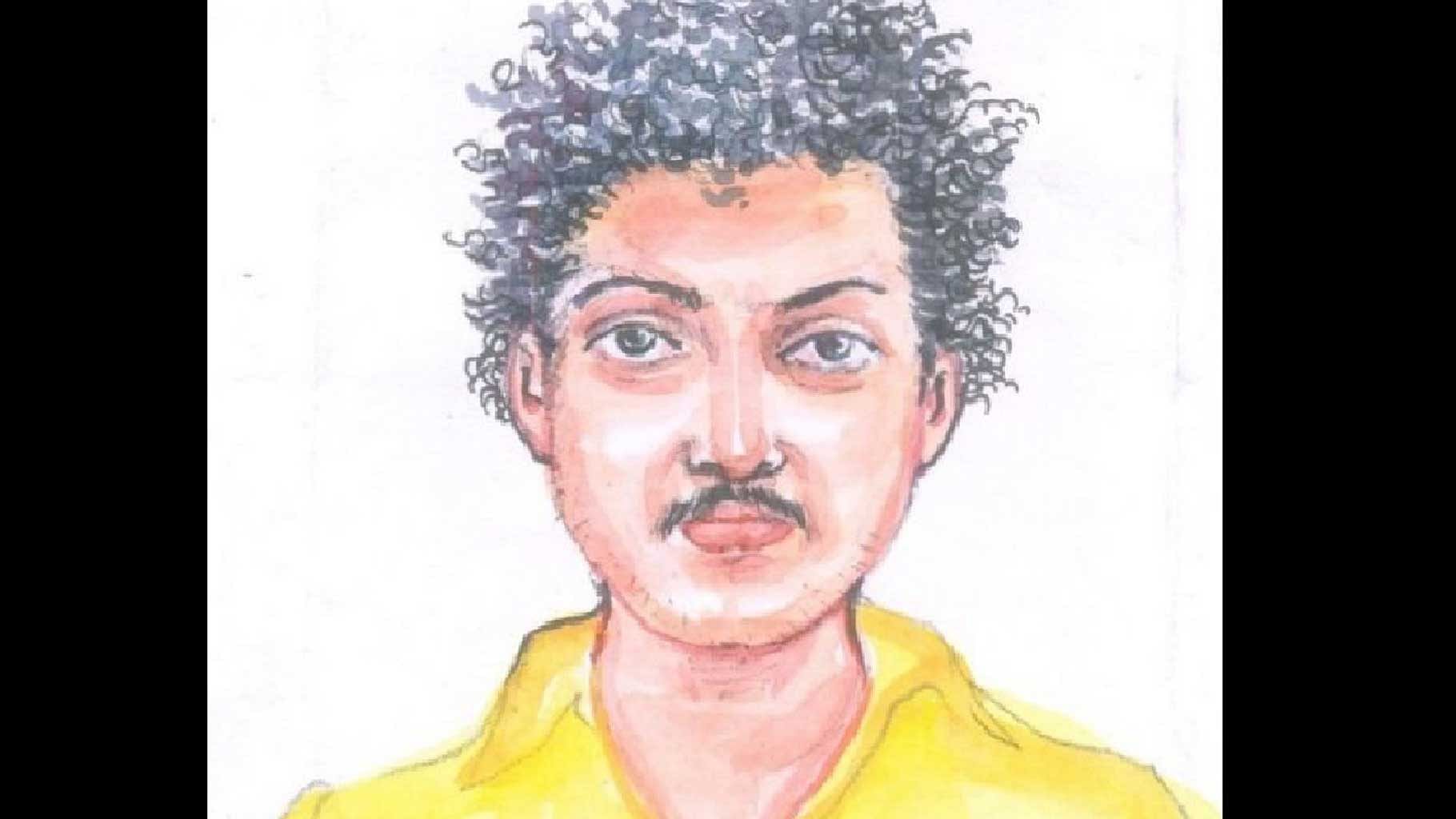 Hours after the drawing was put out in public domain, the photograph of a Kerala man, who many thought bore similarities with the sketch, started doing rounds on social media. (Photo: <i>The News Minute</i>)