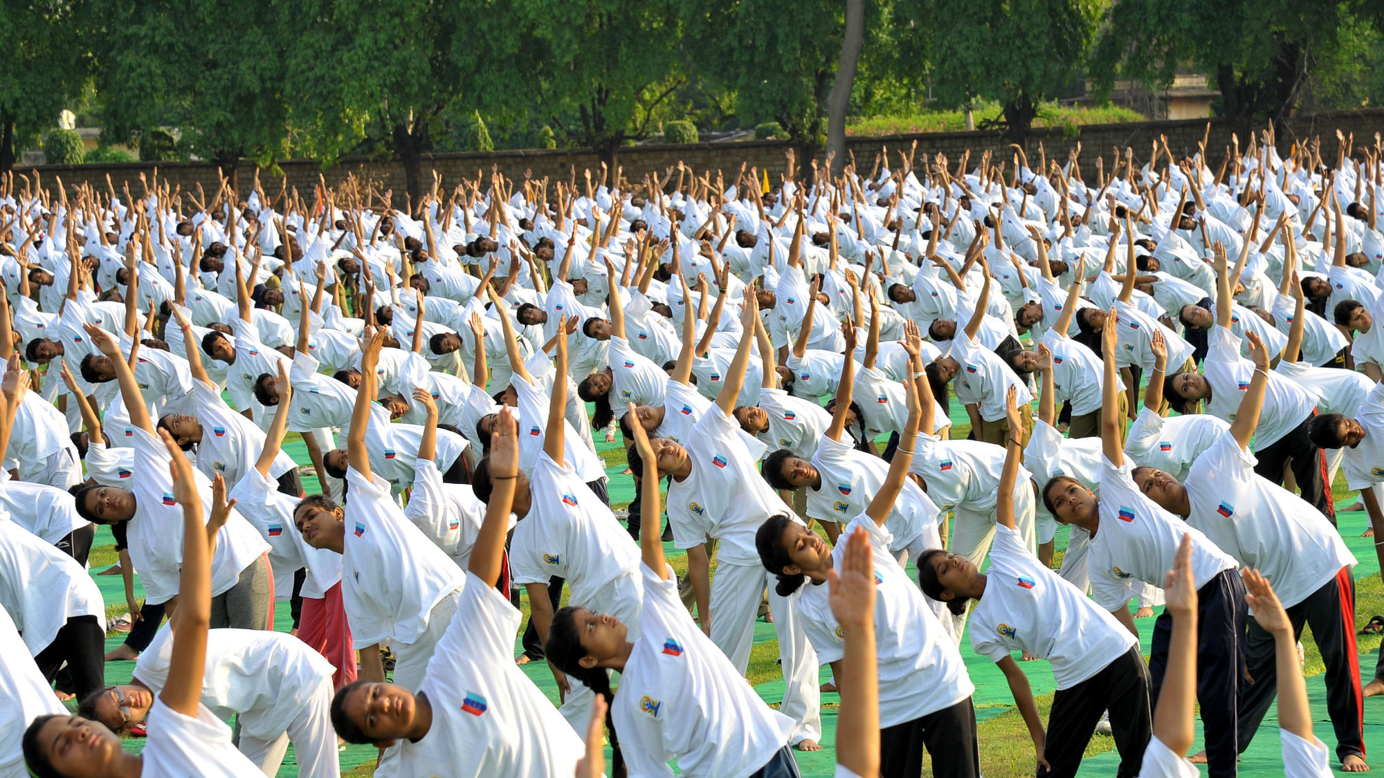 NCC students in Jaipur participating in Yoga Day last year. (Photo: IANS)