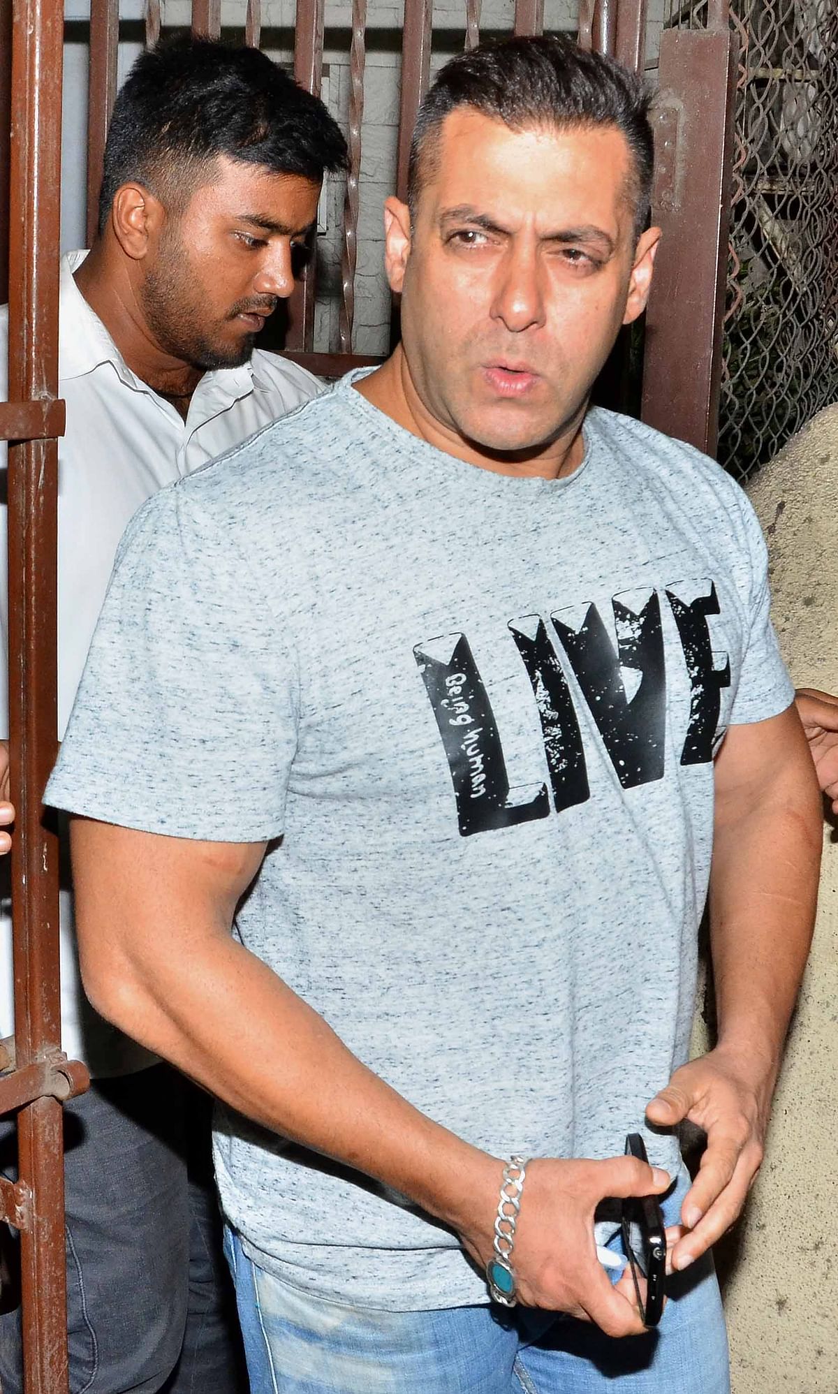 A not-so-happy Salman Khan was spotted at Shankar Ehsaan Loy’s studio.
