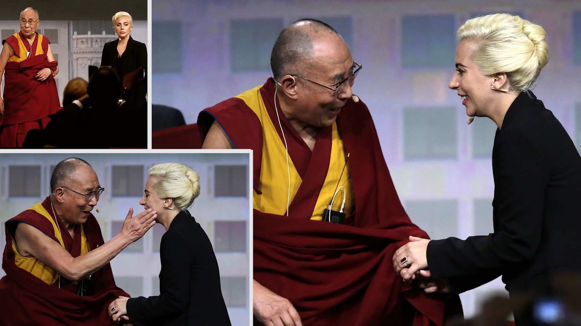 Dalai Lama and Lady Gaga. (Photo: AP)