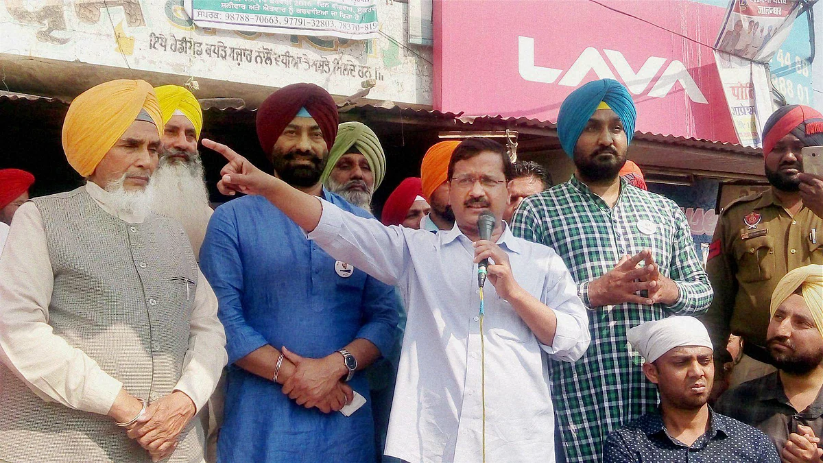 Delhi chief minister Arvind Kejriwal addressing a rally in Punjab. (Photo: PTI)