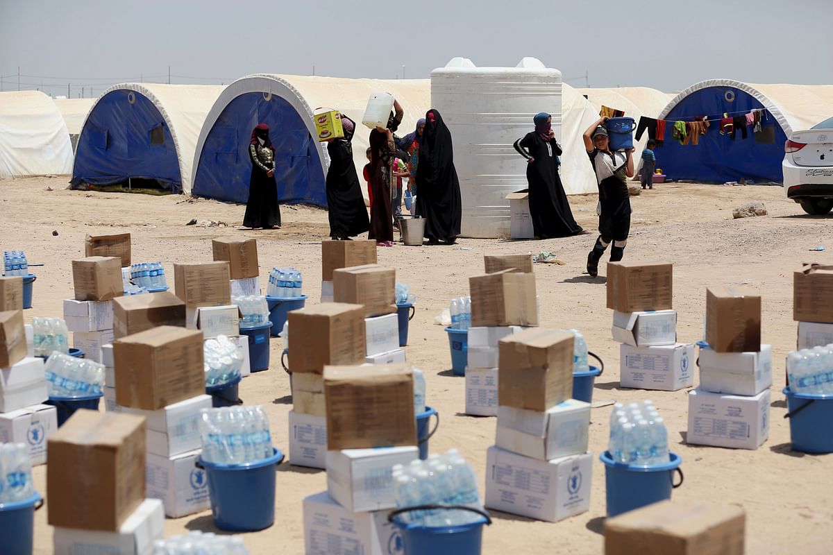 Thousands of civilians who fled the fighting are living out in the open, with little food, water or shelter.