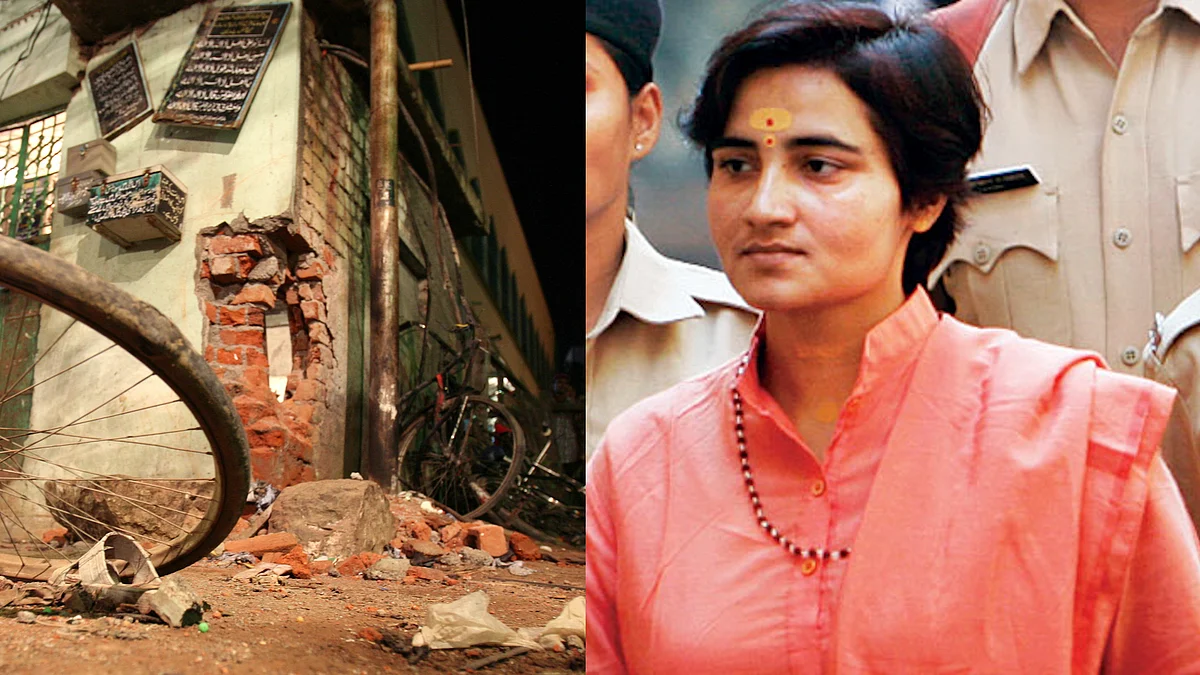 The NIA has dropped all charges against Sadhvi Pragya Thakur and five others in the 2008 Malegaon blast case. (Photo: Altered by <b>The Quint</b>)