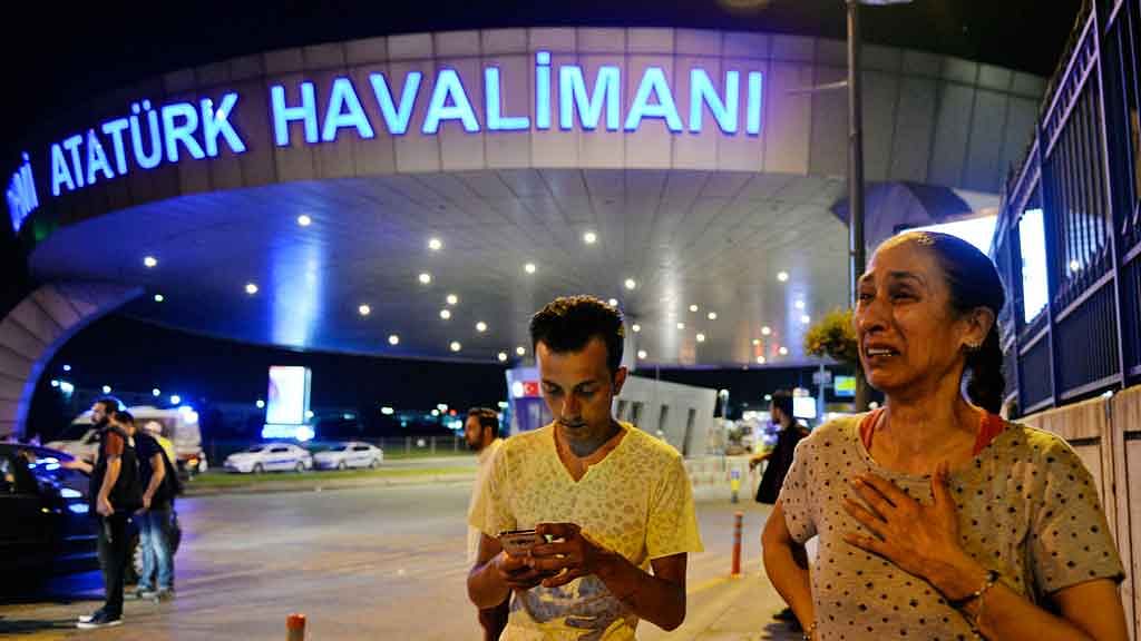 Three suicide bombers opened fire  at the entrance to the main international airport in Istanbul. (Photo: AP)