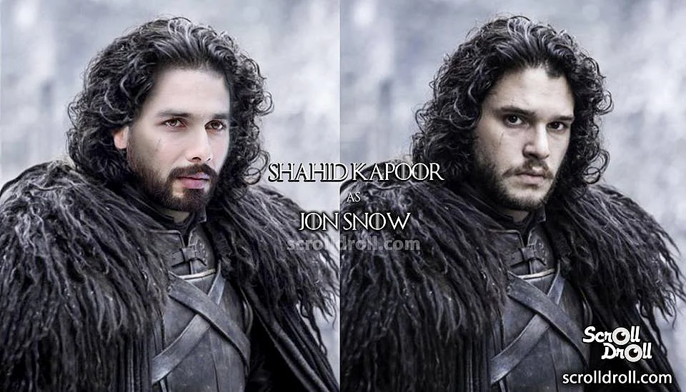 Shahid Kapoor as John Snow. ( Photo Courtesy: Facebook/<a href="https://www.facebook.com/media/set/?set=a.1709635029301604.1073741888.1512912428973866&type=3">ScrollDroll</a>)