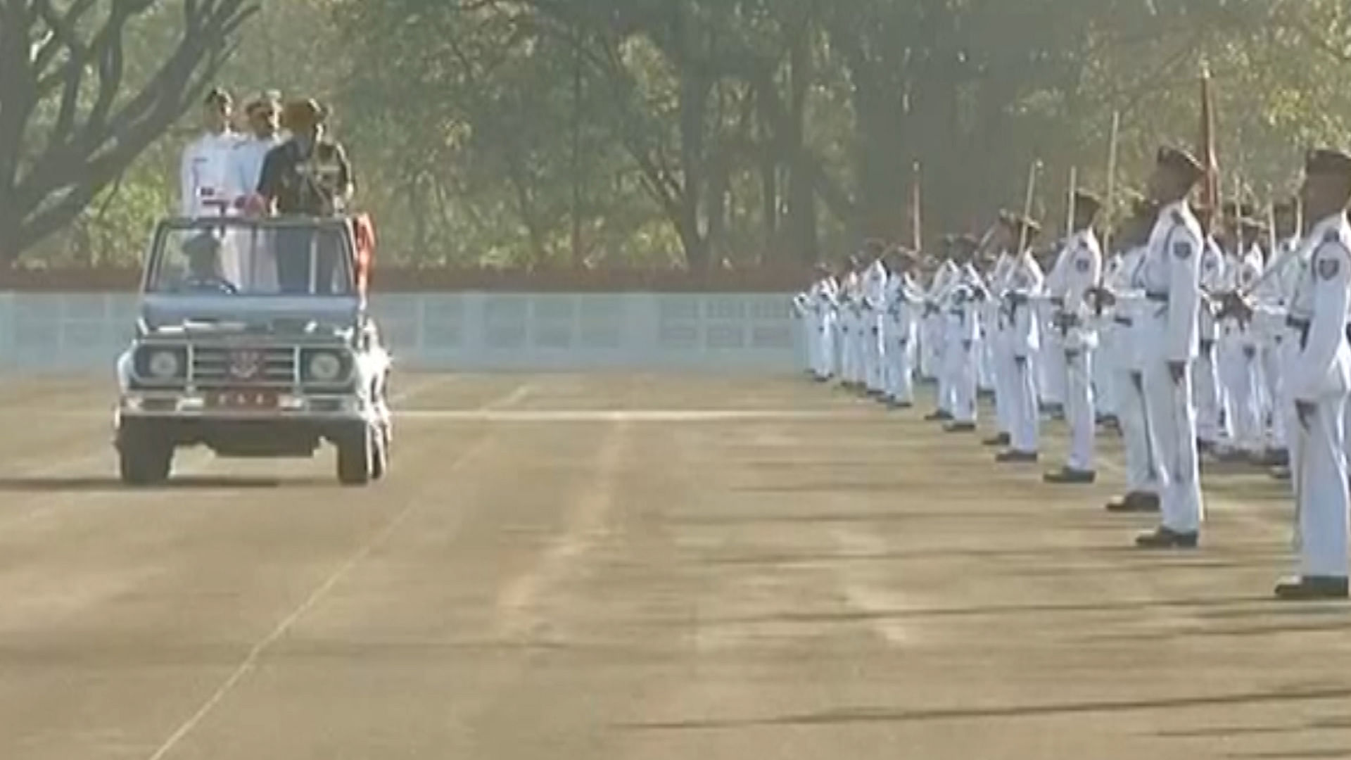 General officer Commanding-in-Chief of Army’s Southern Command Lt Gen Bipin Rawat reviewed the passing out parad. (ANI screengrab) 