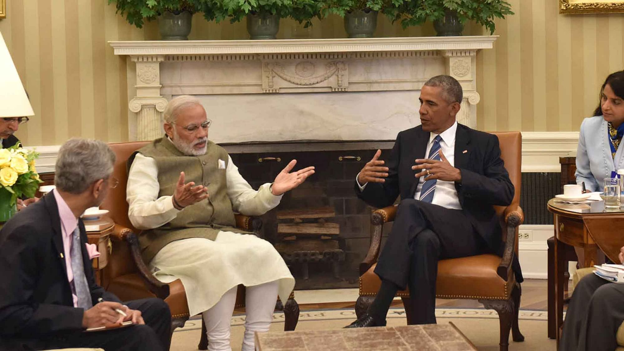 Prime Minister Narendra Modi and President Barack Obama in White House. (PIB)