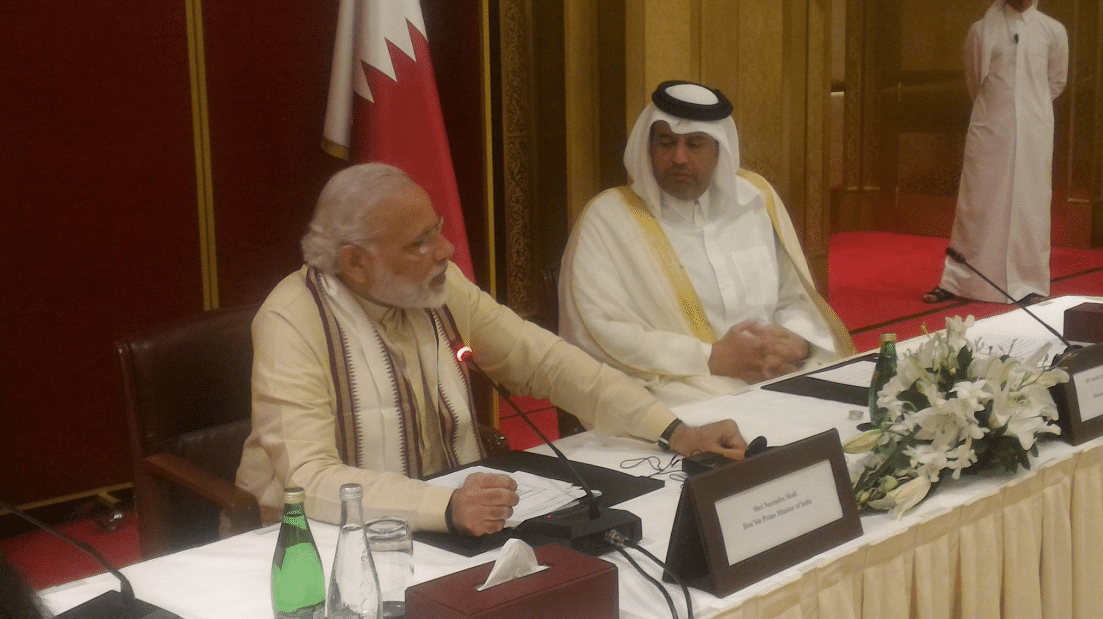 PM Modi and the Emir of Qatar witness the signing of seven agreements between India and Qatar.
