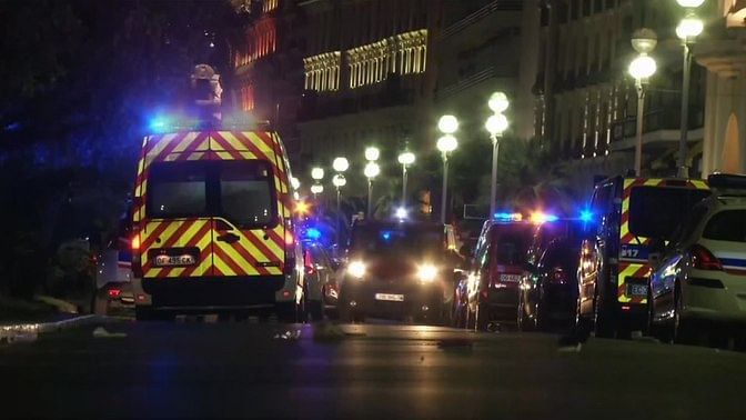 

Ambulance and police vans in the area where the incident occurred in Nice. (Photo: AP)
