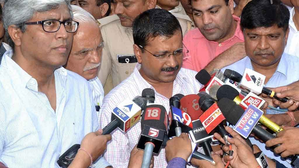 Arvind Kejriwal meets family members of the Dalit victims of the Una incident. (Photo: PTI)