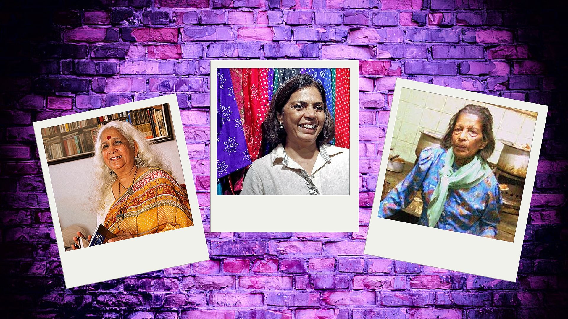 Esther David, an author (L); Archana Shah, a designer (M) and the La Bella aunty Mary Lobo (R). (Photo Courtesy: The People Place Project, altered by <b>The Quint</b>)
