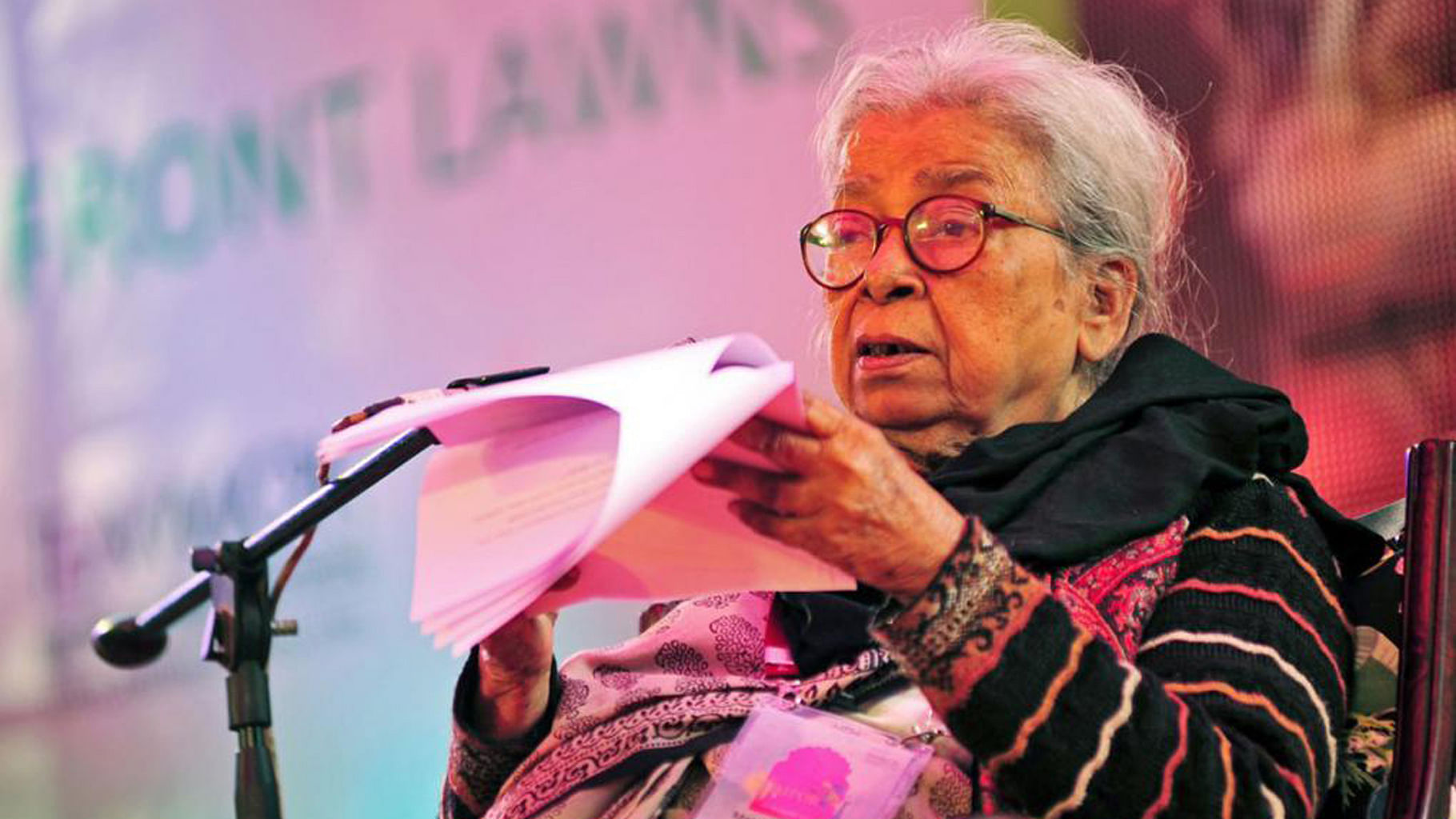 Journalist. Author. Activist. Professor. Mahasweta Devi led by example.&nbsp;(Photo Courtesy: <a href="https://twitter.com/airnewsalerts?ref_src=twsrc%5Egoogle%7Ctwcamp%5Eserp%7Ctwgr%5Eauthor">All india Radio’s Twitter page</a>)