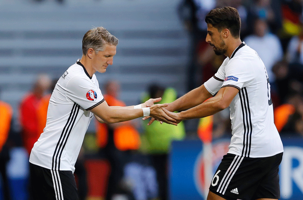 Striker Mario Gomez has been ruled out of the Euro semi, while midfielders Bastian  and Khedira are doubtful.