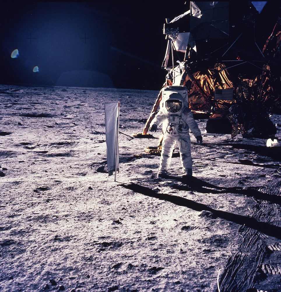 Astronaut Edwin E. Aldrin Jr (Buzz Aldrin) walks on the surface of the moon, July 30, 1969. (Photo: AP)