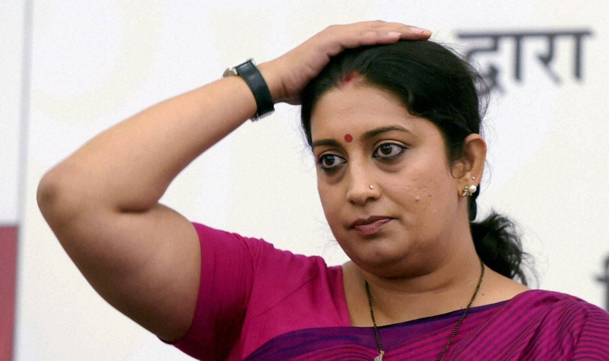 <p>Union Minister of Textiles and Information and Broadcasting Smriti Irani. </p>