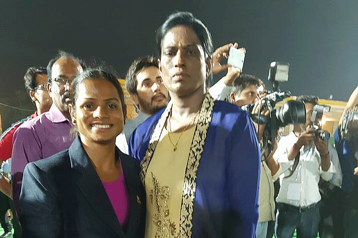 Dutee with sprinter PT Usha.