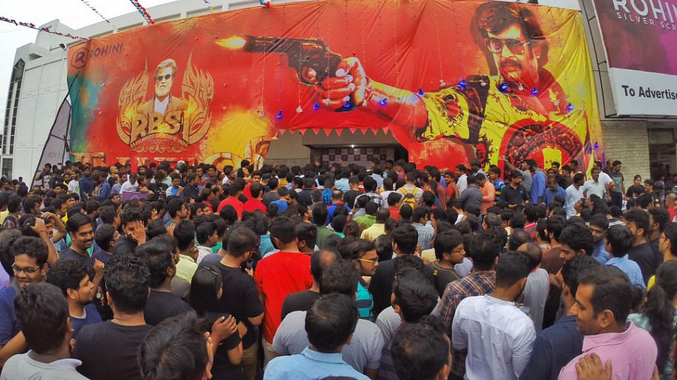 Rajini fans gather at cinema halls from 2 am to celebrate Kabali movie release (Photo: Twitter/Nikkil)
