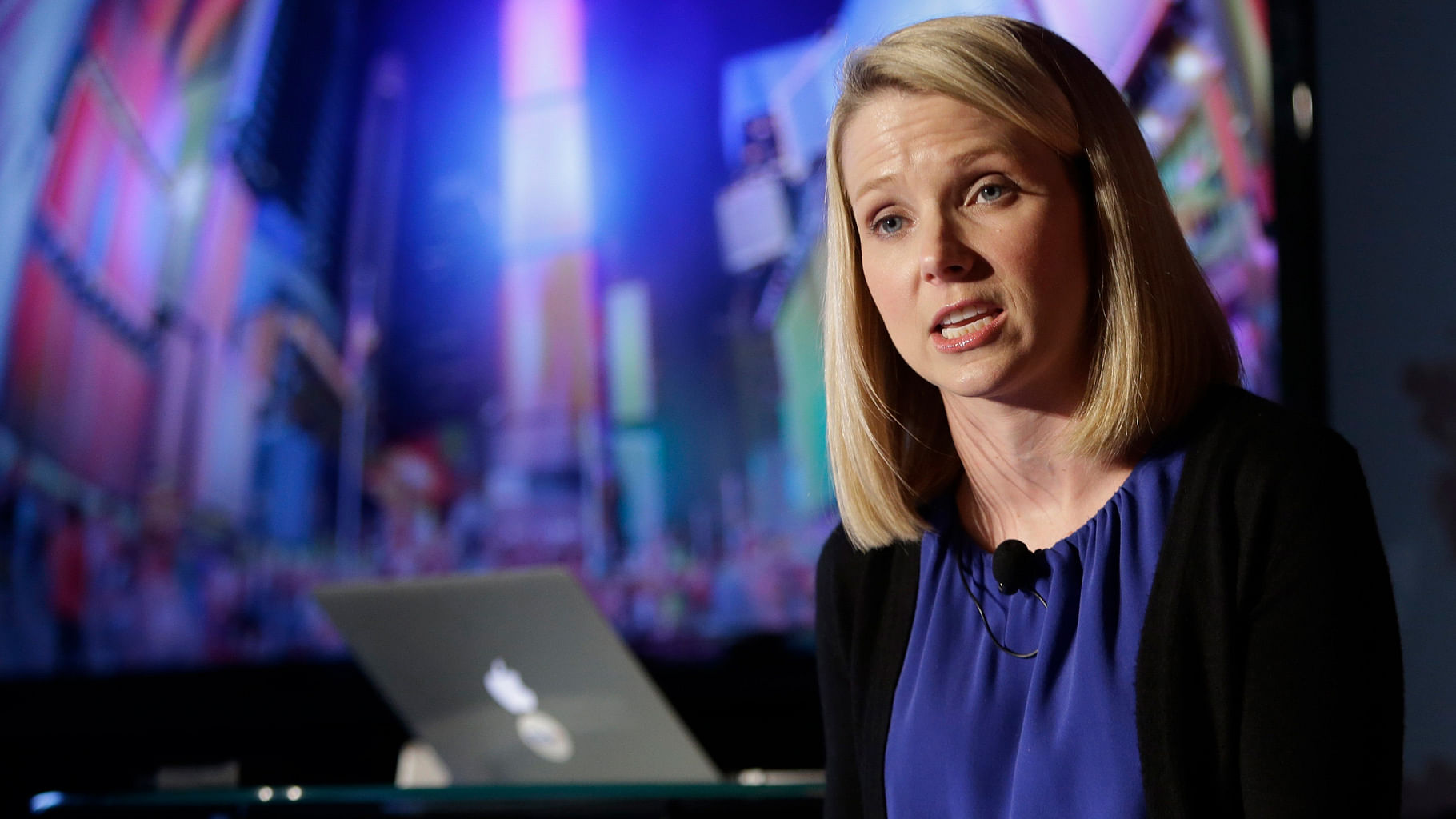 File photo of Yahoo CEO Marissa Mayer speaking during a news conference in New York. (Photo: AP)