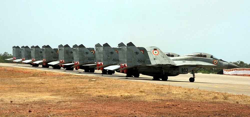 Defence Minister AK Antony commissioned the Indian Naval Air Squadron (INAS) 303, the first MiG-29K squadron of the Indian Navy at INS Hansa in Goa. (Photo: <a href="http://indiannavy.nic.in/content/mig-29k">Indian Navy</a>)