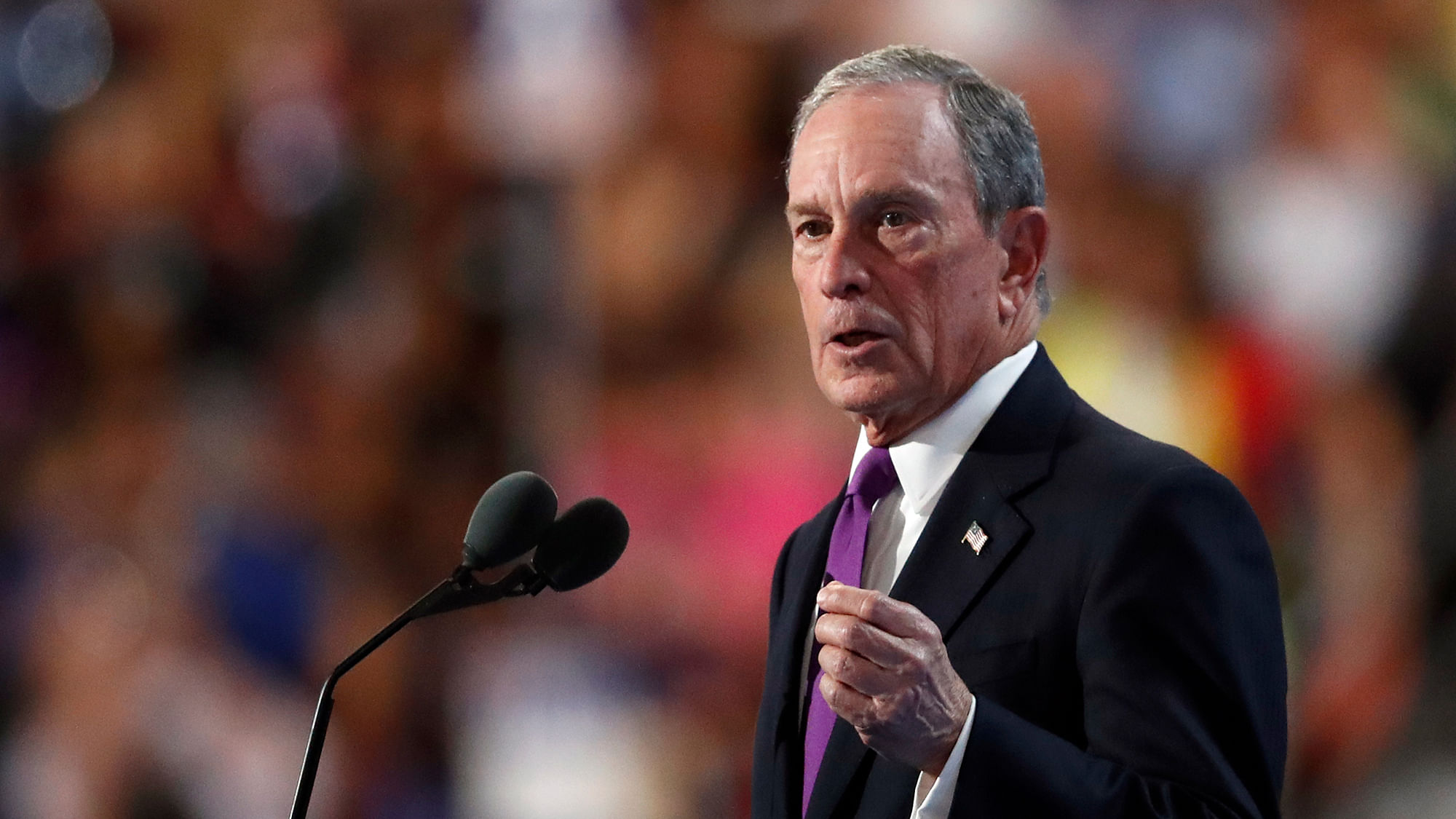 Former New York Mayor Michael Bloomberg speaks during the third day of the Democratic National Convention in Philadelphia on Wednesday. (Photo: AP)