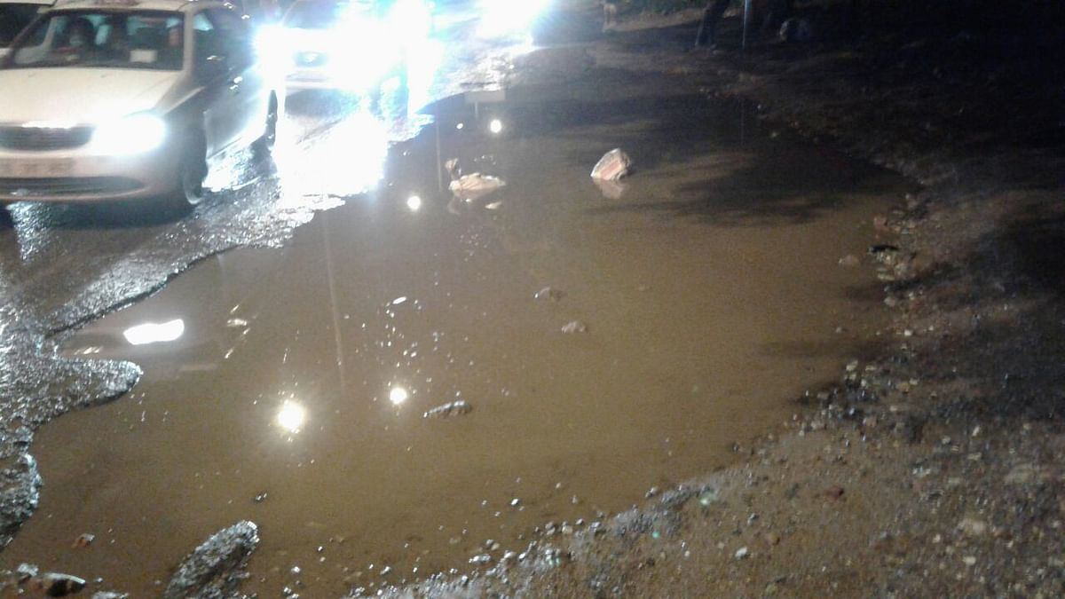 A man riding a motorcycle was run over by a water tanker when his bike fell into a big pothole  in Vasant Kunj.