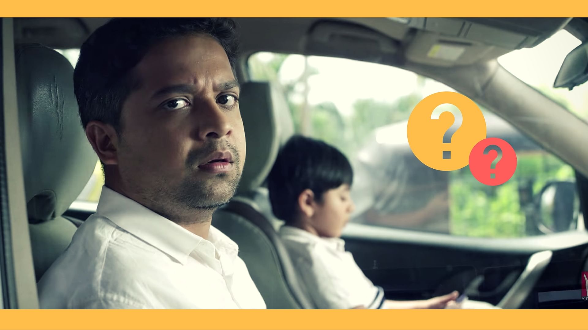 Anand Tiwari and Kabir Sajid in a scene from <i>Sex Chat With Pappu &amp; Papa. </i>(Photo courtesy: YouTube/Y-Films; altered by The Qui