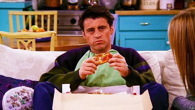 Joey thinking whether he should do the five bite diet