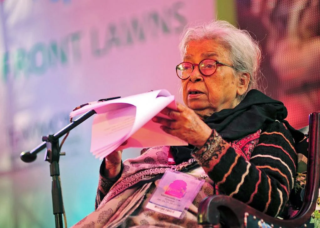 Mahasweta Devi. (Photo Courtesy: Twitter/<a href="https://twitter.com/airnewsalerts">@airnewsalerts</a>)