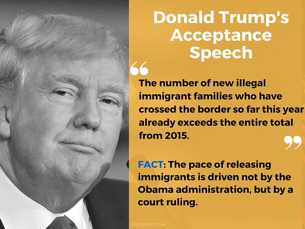 A fact check on the claims Republican Presidential Candidate Donald Trump made in his acceptance speech. 