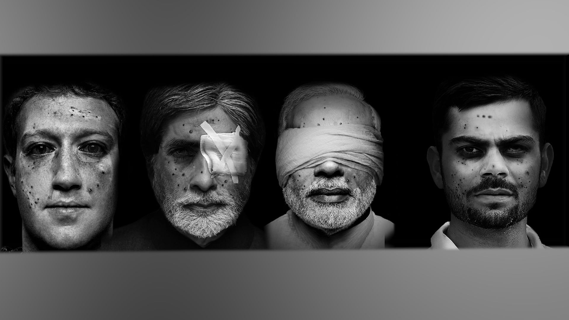 

‘Never Forget Pakistan’ is a welfare society, that came up with a campaign re-imagining photos of celebrities with pellet wounds. (Photo: altered by <b>The Quint</b>)