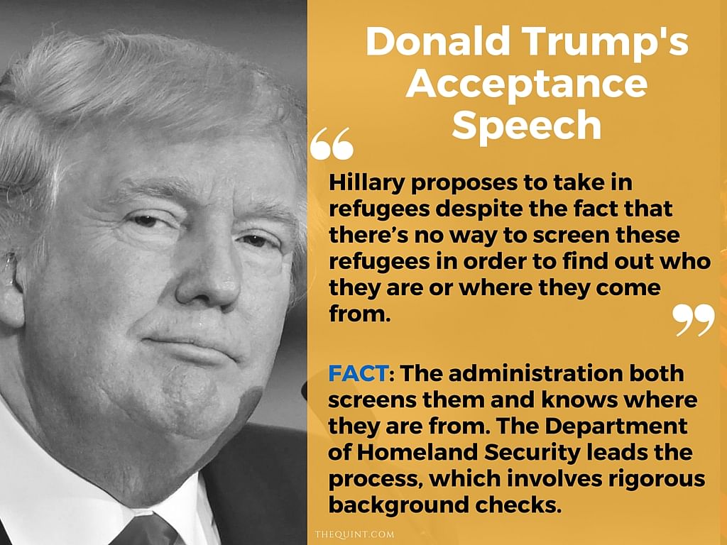 A fact check on the claims Republican Presidential Candidate Donald Trump made in his acceptance speech. 