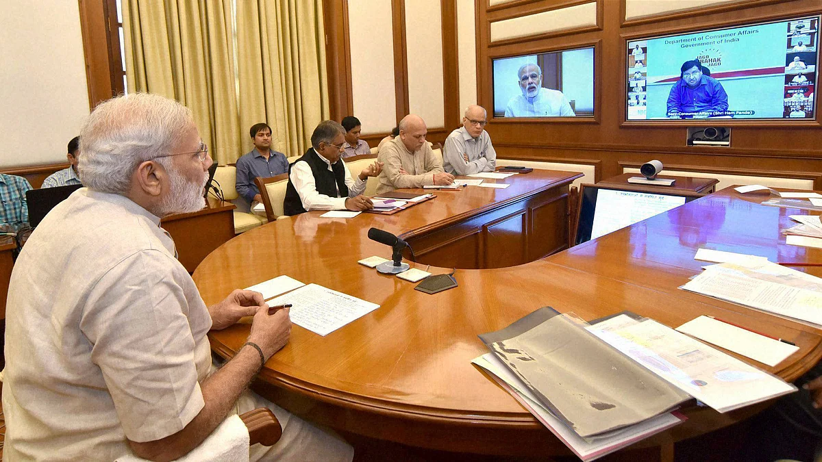 Prime Minister Narendra Modi chairs an interaction through PRAGATI — a multi-modal platform for Pro-Active Governance and Timely Implementation, in New Delhi, June 29, 2016. (Photo: PTI)