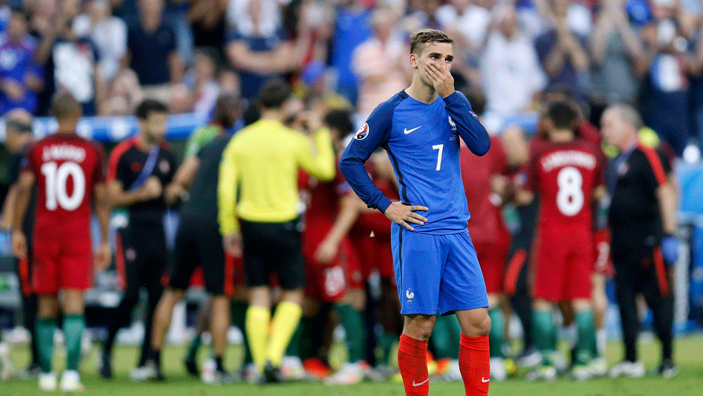 The Frenchman lost to Ronaldo after he missed a penalty for Atletico Madrid in the Champions League final in May. 