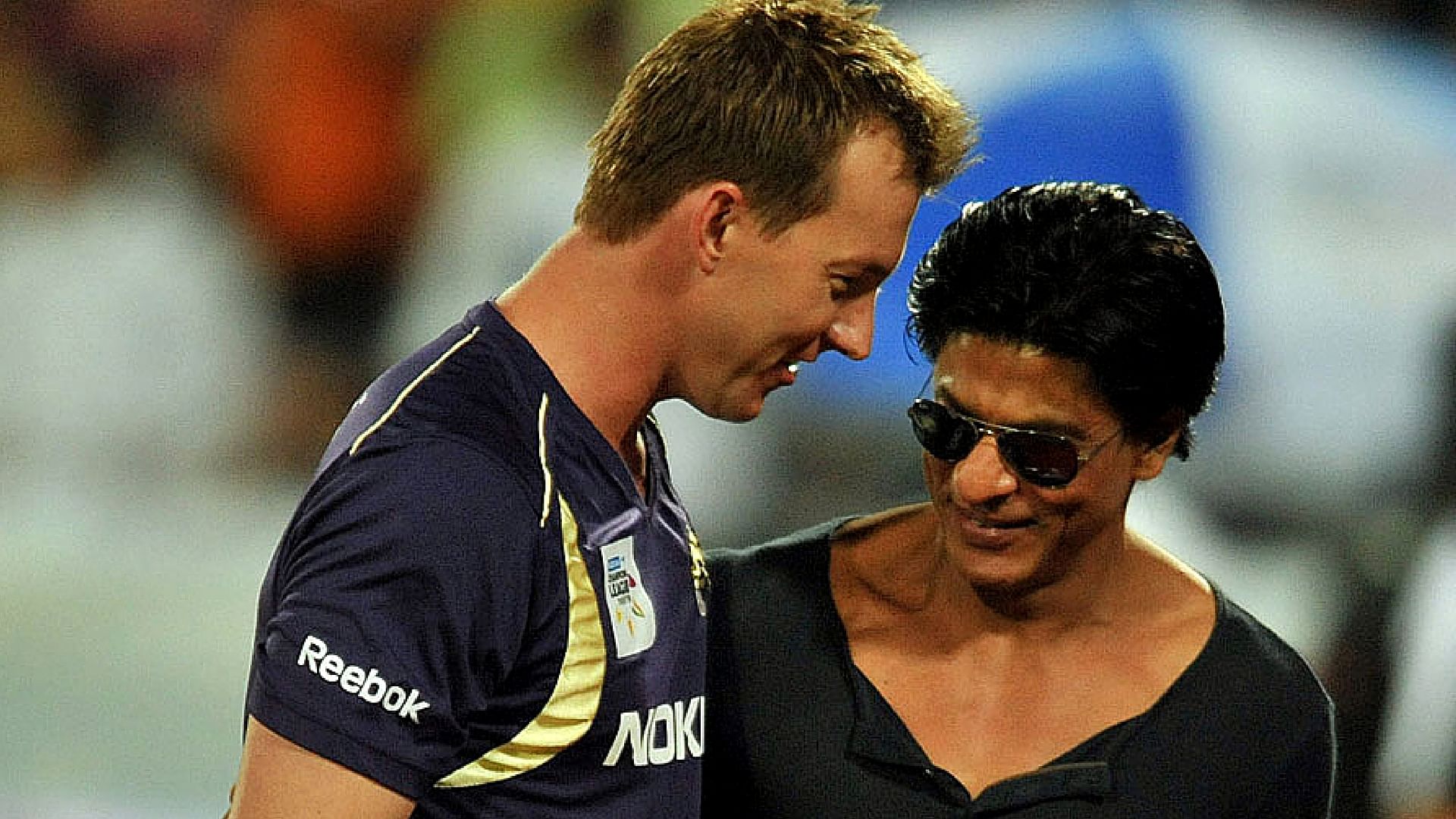 

Brett Lee with Knight Riders Owner Shah Rukh Khan at a match. (Photo courtesy:Twitter/ <a href="https://twitter.com/search?f=images&amp;vertical=default&amp;q=brett%20lee%20srk&amp;src=typd">@WattoFan4ever</a>)