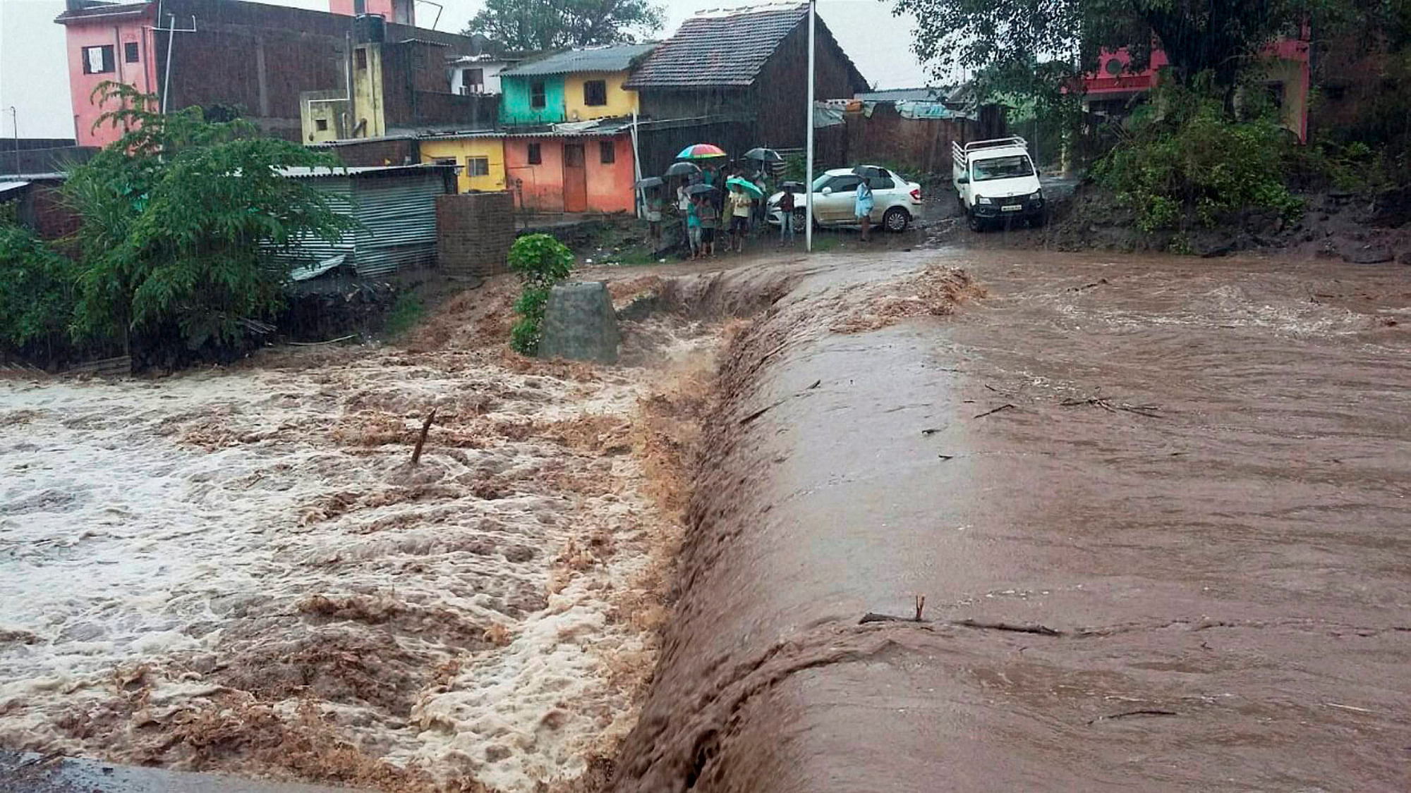 A flooded locality in Nashik. (Photo: PTI)